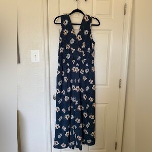 Floral Navy Blue Women's Jumpsuit